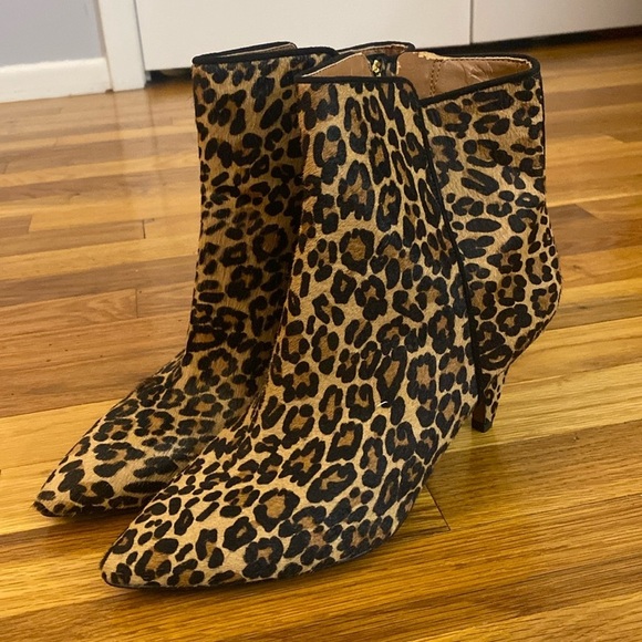 Nine West Women’s Black and Brown Cheetah Print Booties Size 9 - Picture 1 of 9
